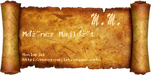 Müncz Majlát névjegykártya